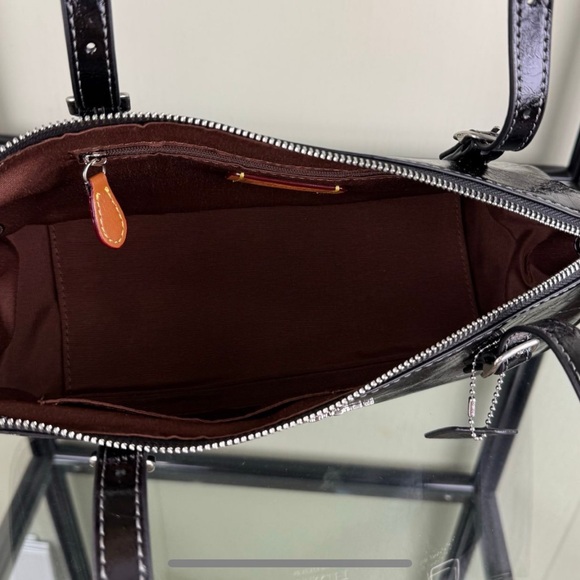 NWT Coach Asher Shoulder Bag CBJ05 in Glazed Leathe Silver/Black - Picture 4 of 4